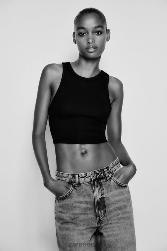 Zara põhiline ribipaak naised must Riietus 42F0H273