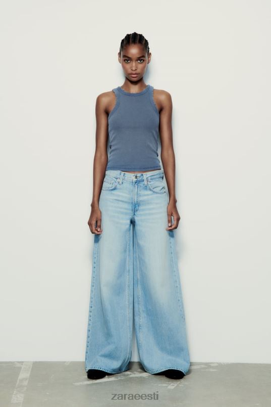 Zara pestud ribipaagi ülaosa naised sinine Riietus 42F0H274