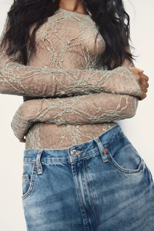 Zara pitsist body naised hele khaki Riietus 42F0H269