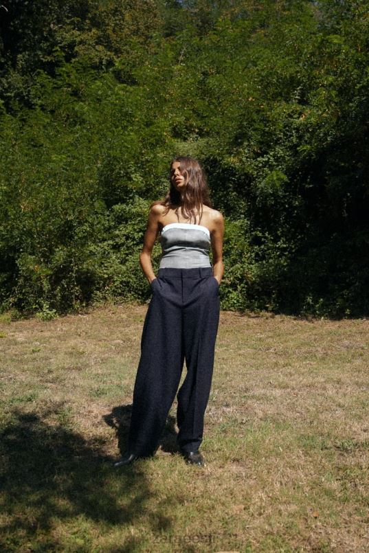 Zara segatud bokseri topp naised hall Riietus 42F0H254