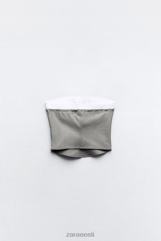 Zara segatud bokseri topp naised hall Riietus 42F0H254