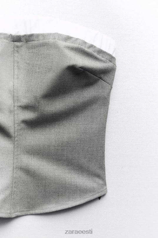 Zara segatud bokseri topp naised hall Riietus 42F0H254