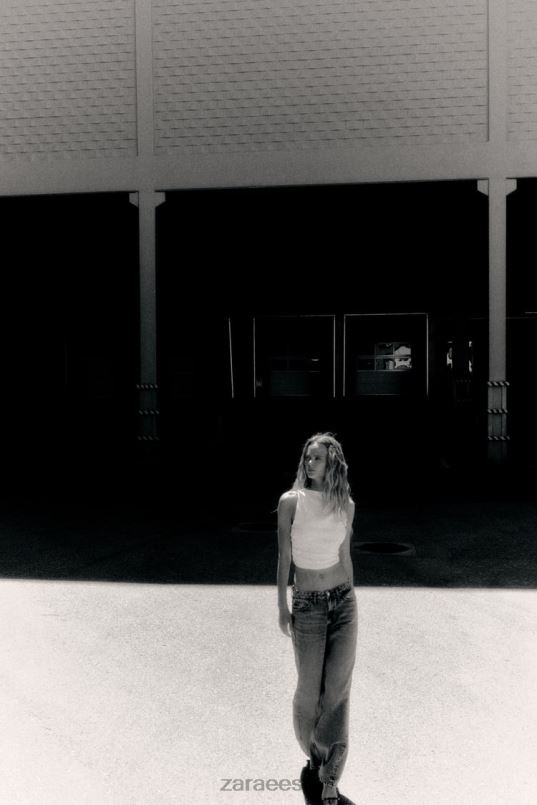 Zara seljaosa lahtine satiinefektiga topp naised valge Riietus 42F0H286