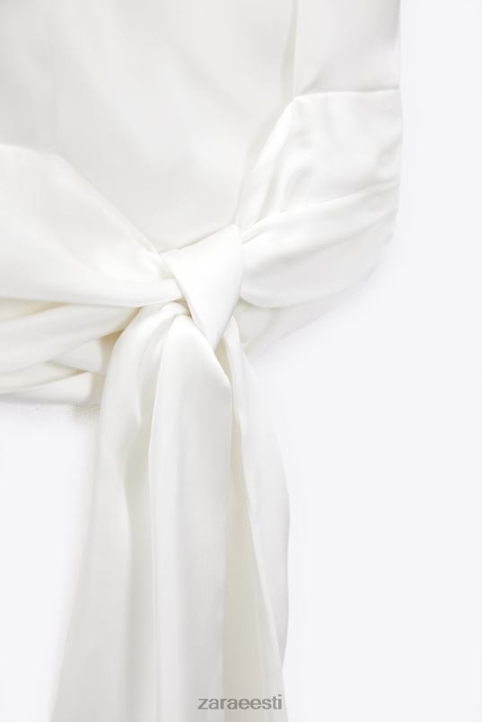 Zara seljaosa lahtine satiinefektiga topp naised valge Riietus 42F0H286