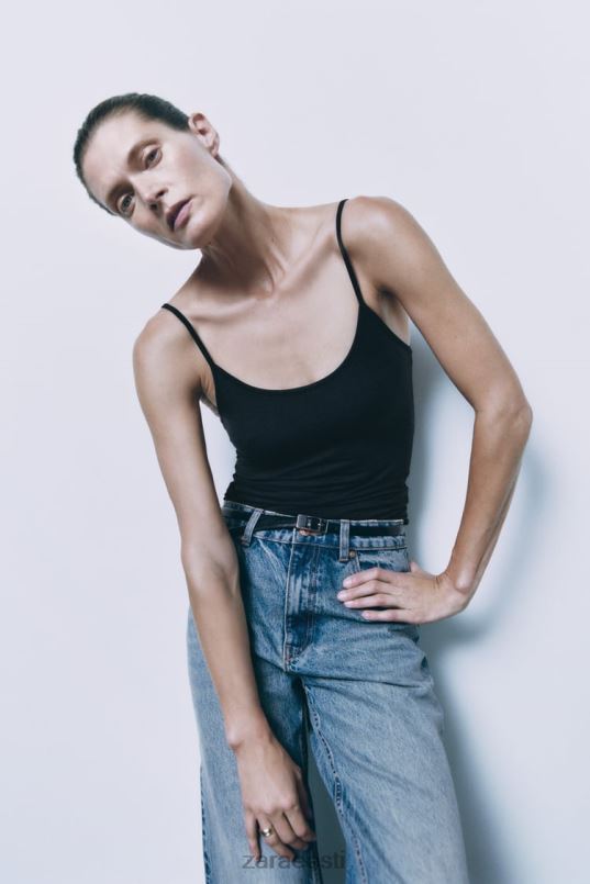 Zara spagetirihmaga elastne ülaosa naised must Riietus 42F0H876