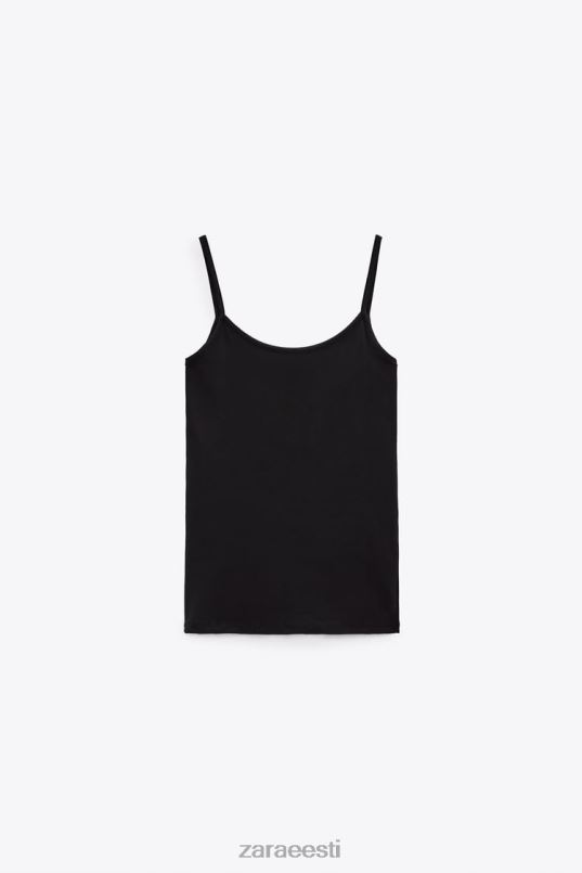 Zara spagetirihmaga elastne ülaosa naised must Riietus 42F0H876