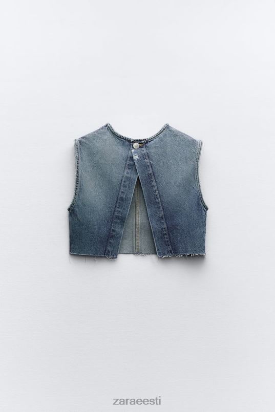 Zara trf denim crop top naised sinine Riietus 42F0H259