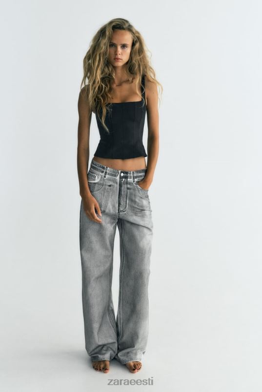 Zara veniv top naised must Riietus 42F0H263