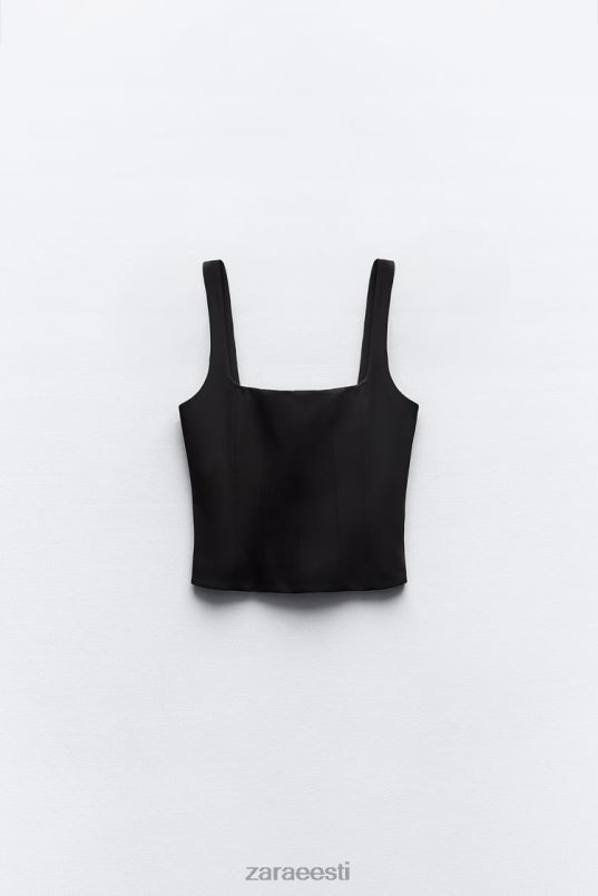 Zara veniv top naised must Riietus 42F0H263