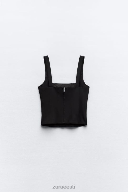 Zara veniv top naised must Riietus 42F0H263